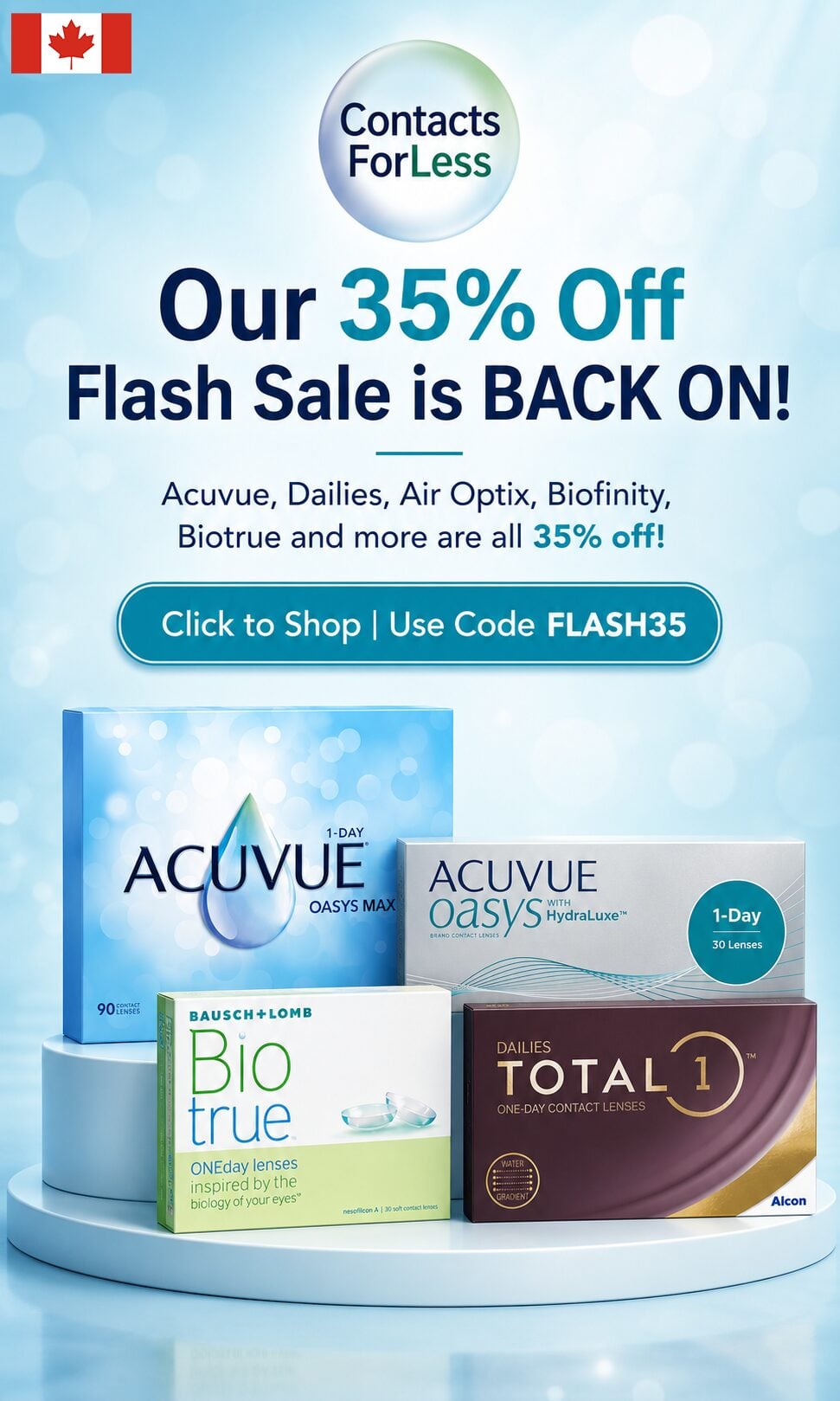 Banner for contact lens sale